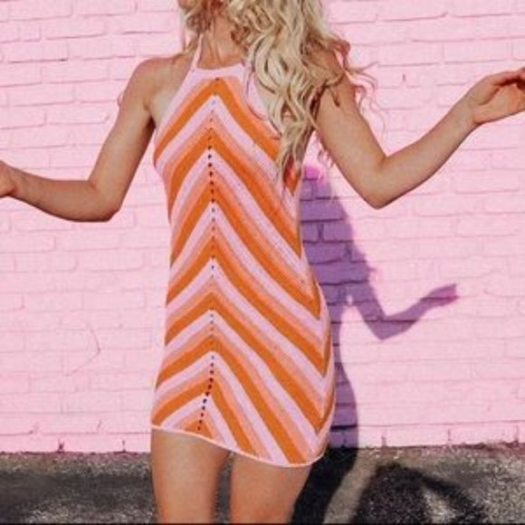 Lovers + Friends/Lovers and Friends Equator Crochet Halter Dress in NWOT (XS) - Picture 4 of 5